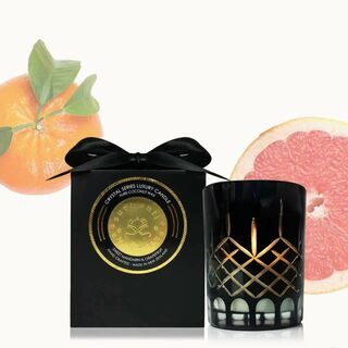 Surmanti Sweet Mandarin & Grapefruit Crystal Series Long Burning Pure Coconut Wax Candle small 150gm