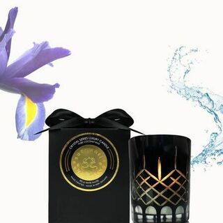 Surmanti Iris & White Water Crystal Series Long Burning Pure Coconut Wax Candle Small 150gm