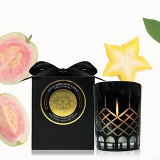 Surmanti Starfruit Lychee & Guava Crystal Series Long Burning Pure Coconut Wax Candle Small 150gm