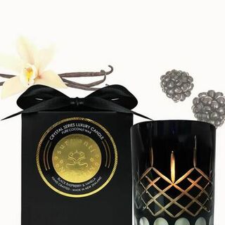 Surmanti Black Raspberry & Vanilla Crystal Series Long Burning Pure Coconut Wax Candle Medium 500gm