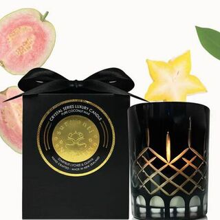 Surmanti Starfruit Lychee & Guava Crystal Series Long Burning Pure Coconut Wax Candle Medium 500gm