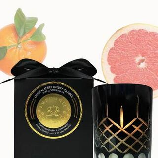 Surmanti Sweet Mandarin & Grapefruit Crystal Series Long Burning Pure Coconut Wax Candle Medium 500gm