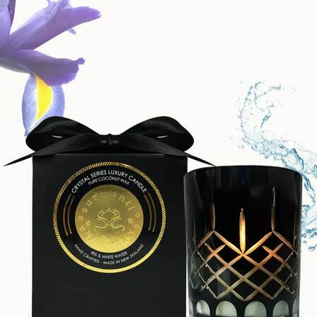 Surmanti Iris & White Water Crystal Series Long Burning Pure Coconut Wax Candle Medium 500gm