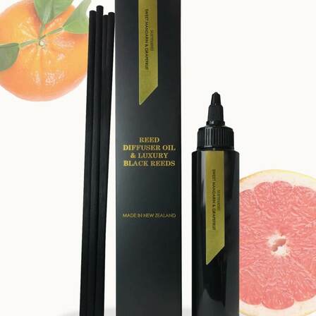 Surmanti Sweet Mandarin & Grapefruit Reed Diffuser Oil & Luxury Black Reeds 100ml